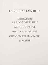 (CLAVE, ANTONI) SAINT JOHN PERSE. Le gloire des rois. Marseille, 1976. Limited, signed.