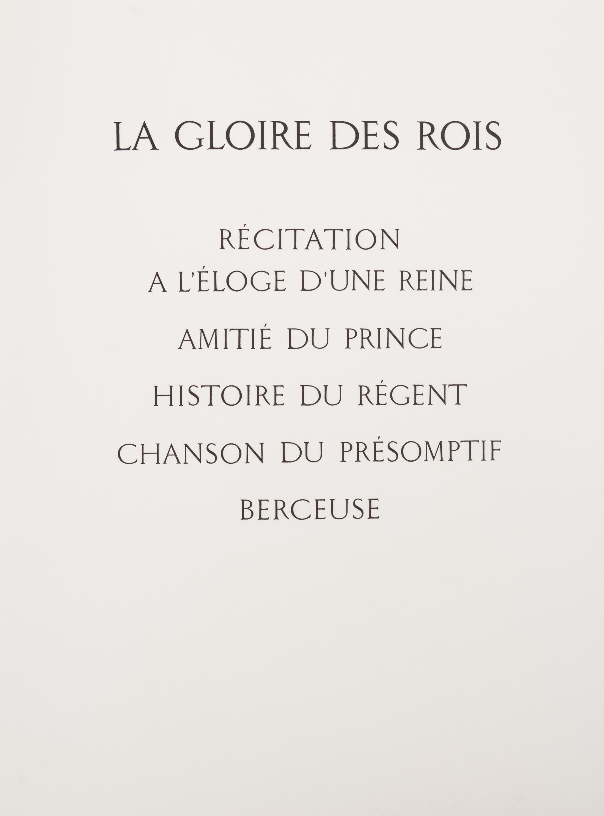 (CLAVE, ANTONI) SAINT JOHN PERSE. Le gloire des rois. Marseille, 1976. Limited, signed.