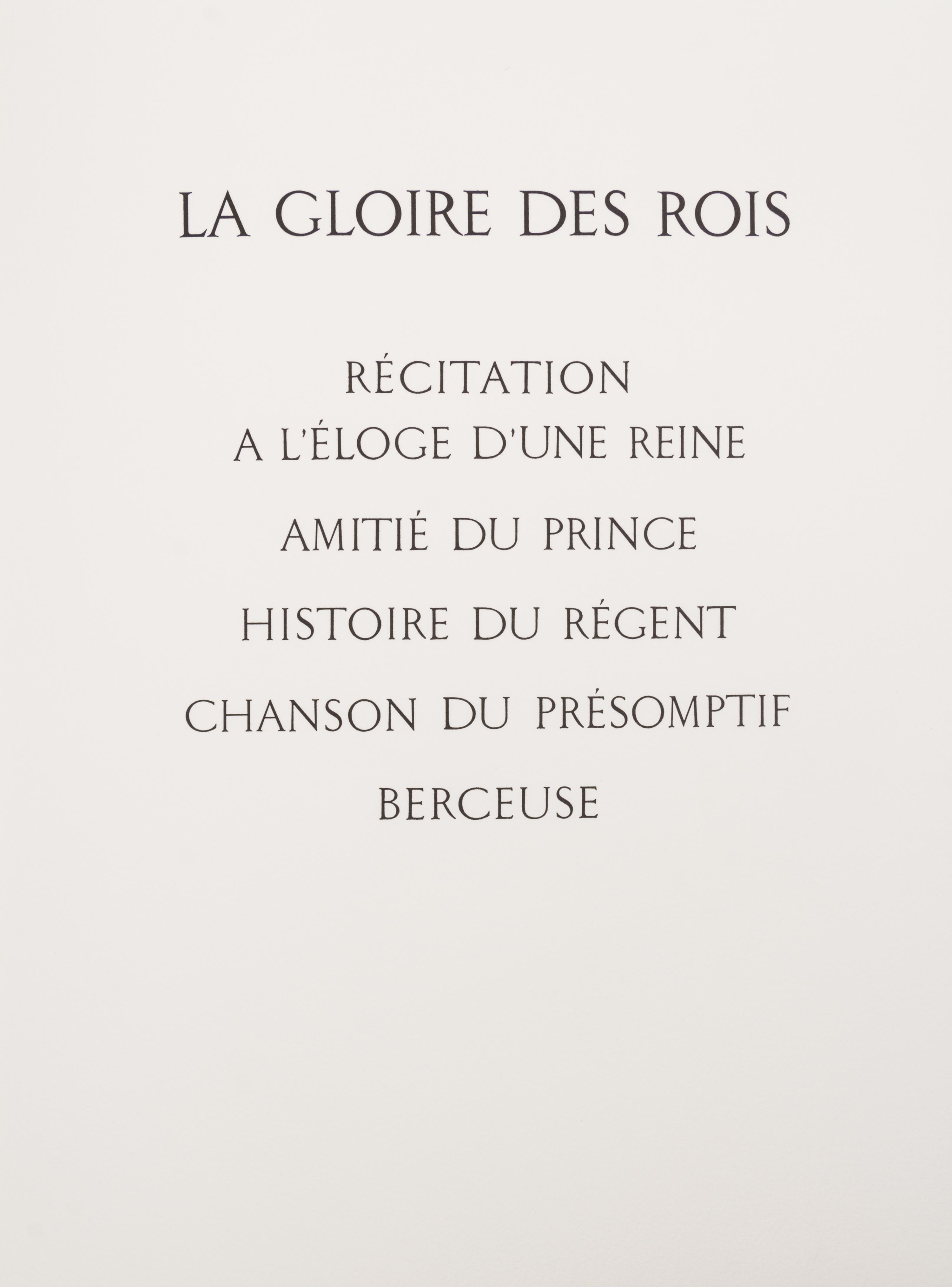 (CLAVE, ANTONI) SAINT JOHN PERSE. Le gloire des rois. Marseille, 1976. Limited, signed.