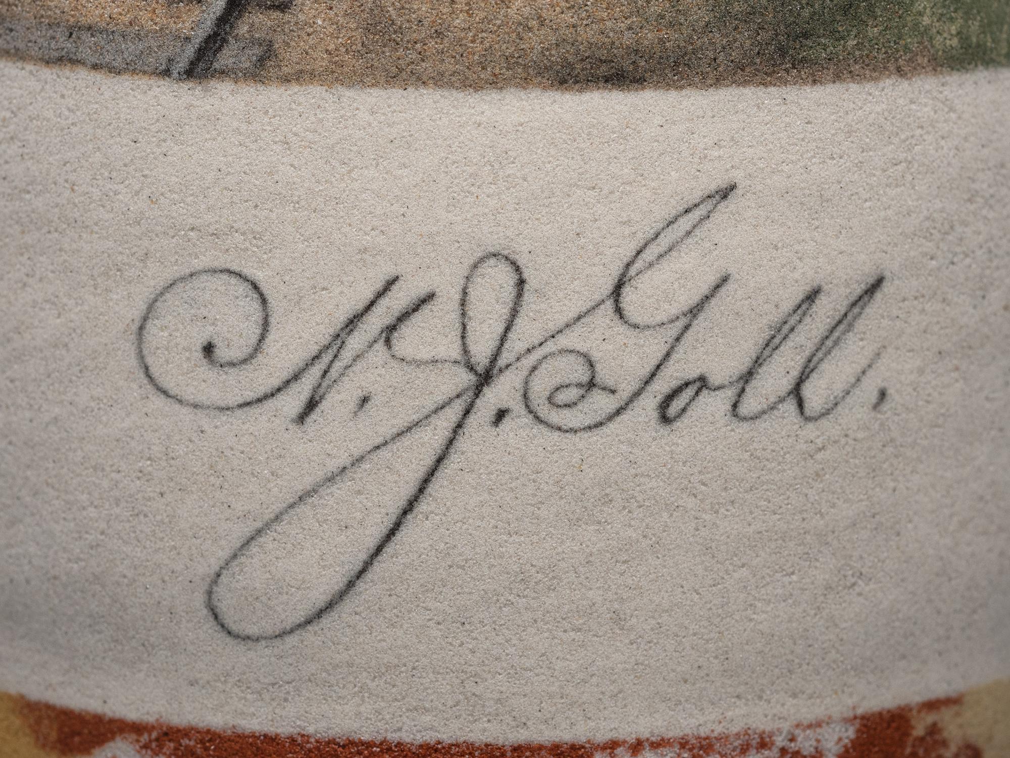 An Impressive Masterwork Andrew Clemens (American, 1857-1894) Labeled Sand Bottle
