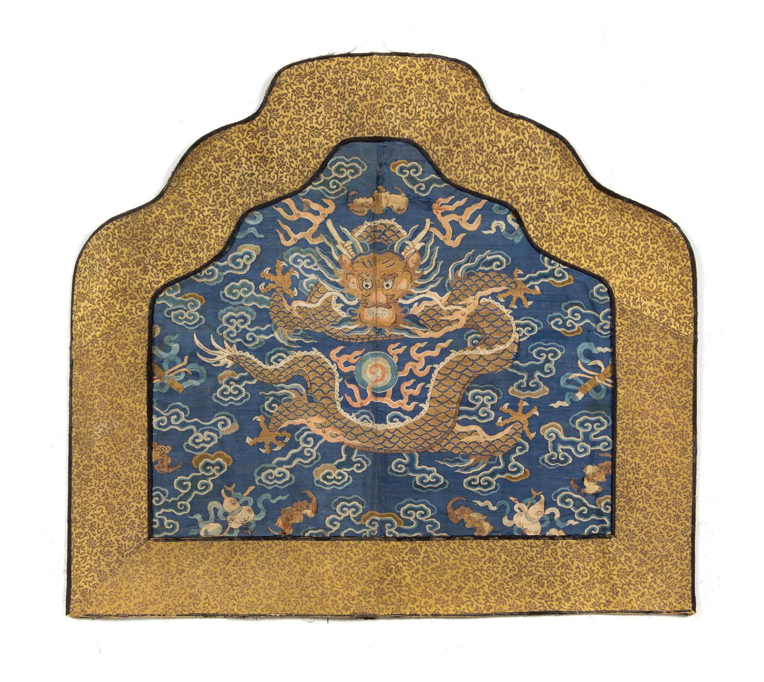 A Kesi Silk Dragon Chair Cushion Cover