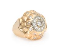 A 14 Karat Yellow Gold and Diamond Ring, 12.50 dwts.
