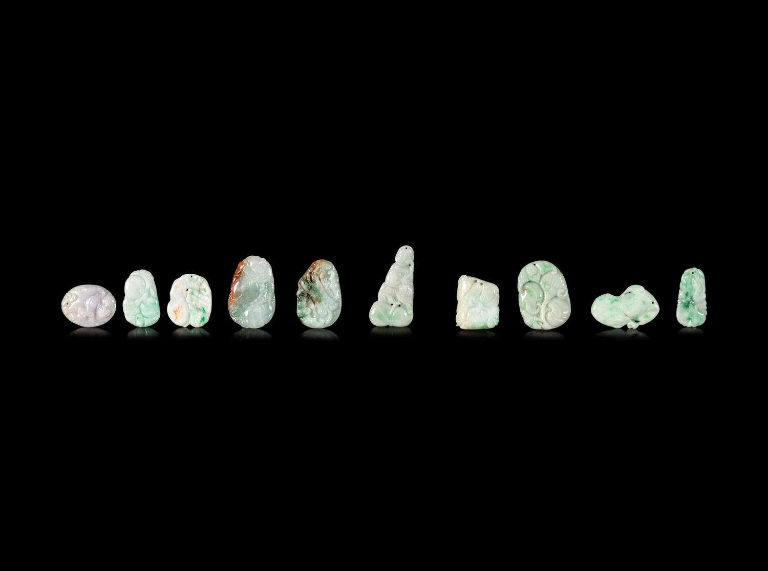 Twenty Chinese Jadeite Pendants