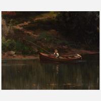 Carl Weber (German, 1855-1935) Boating on the Brandywine