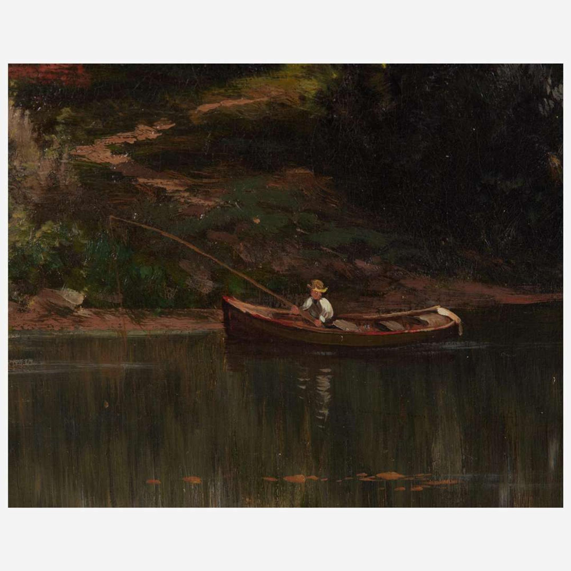 Carl Weber (German, 1855-1935) Boating on the Brandywine