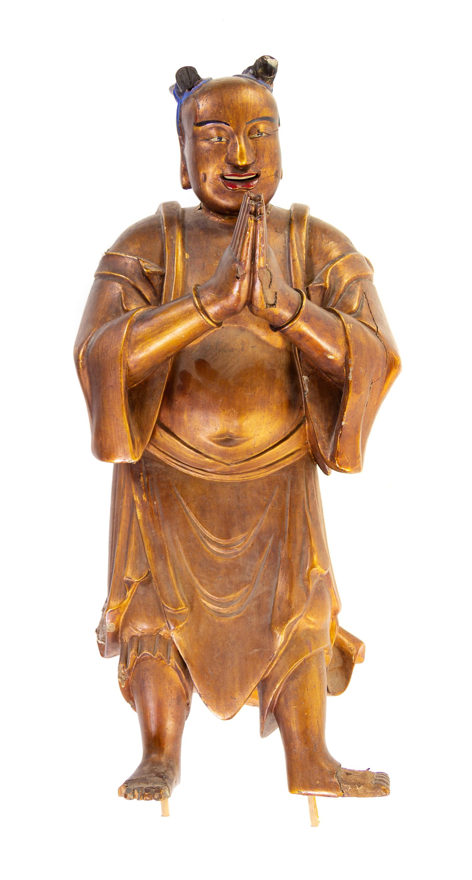 A Chinese Gilt Figure of a Boy