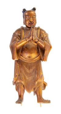 A Chinese Gilt Figure of a Boy