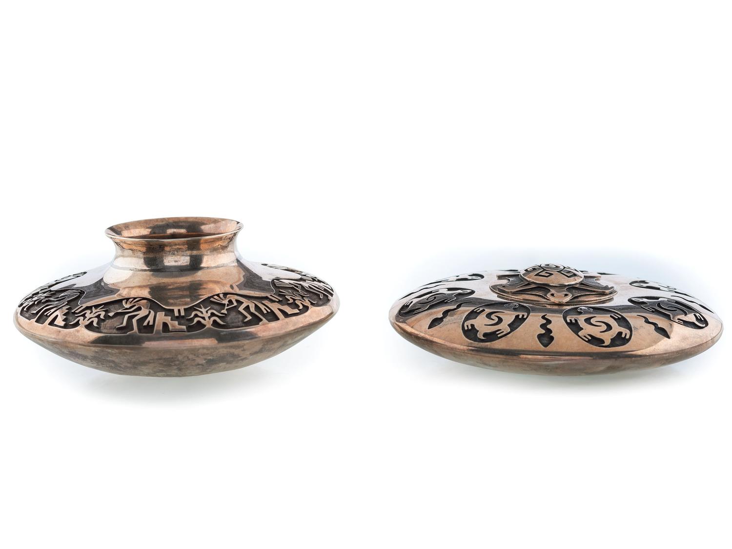 Pair of Silver Overlay Jars