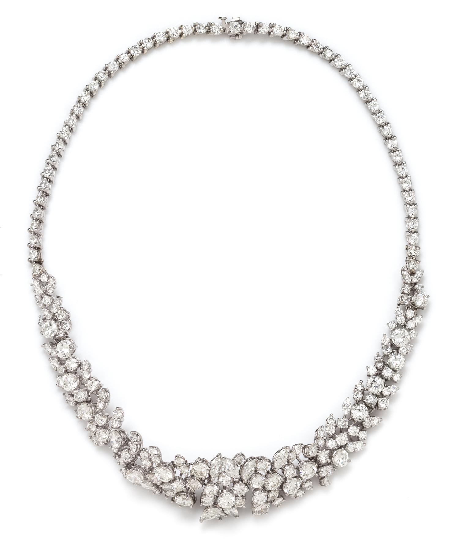 A Platinum, White Gold and Diamond Necklace, 30.60 dwts.