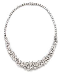 A Platinum, White Gold and Diamond Necklace, 30.60 dwts.