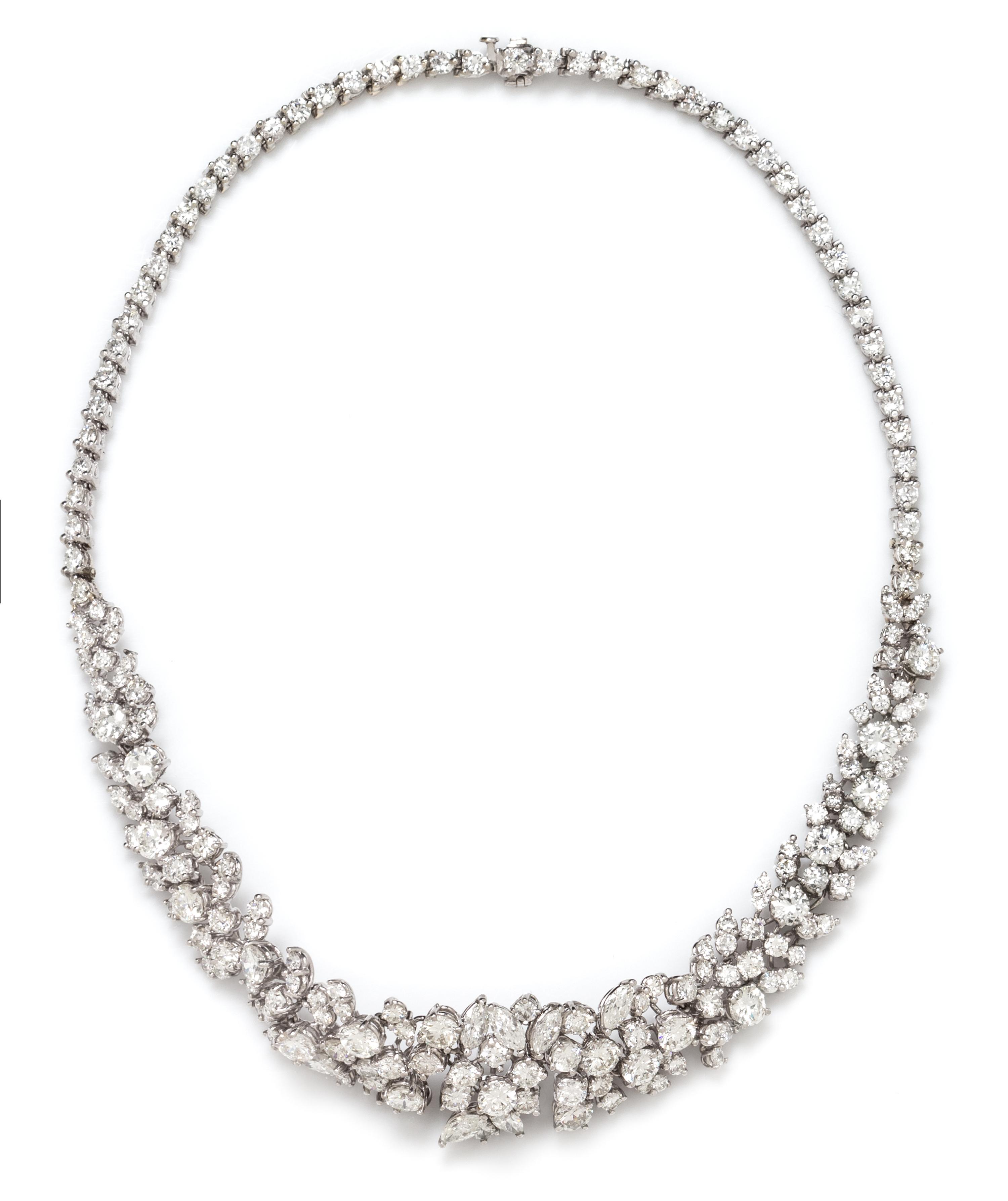 A Platinum, White Gold and Diamond Necklace, 30.60 dwts.