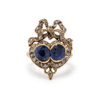 ANTIQUE, SAPPHIRE AND DIAMOND RING