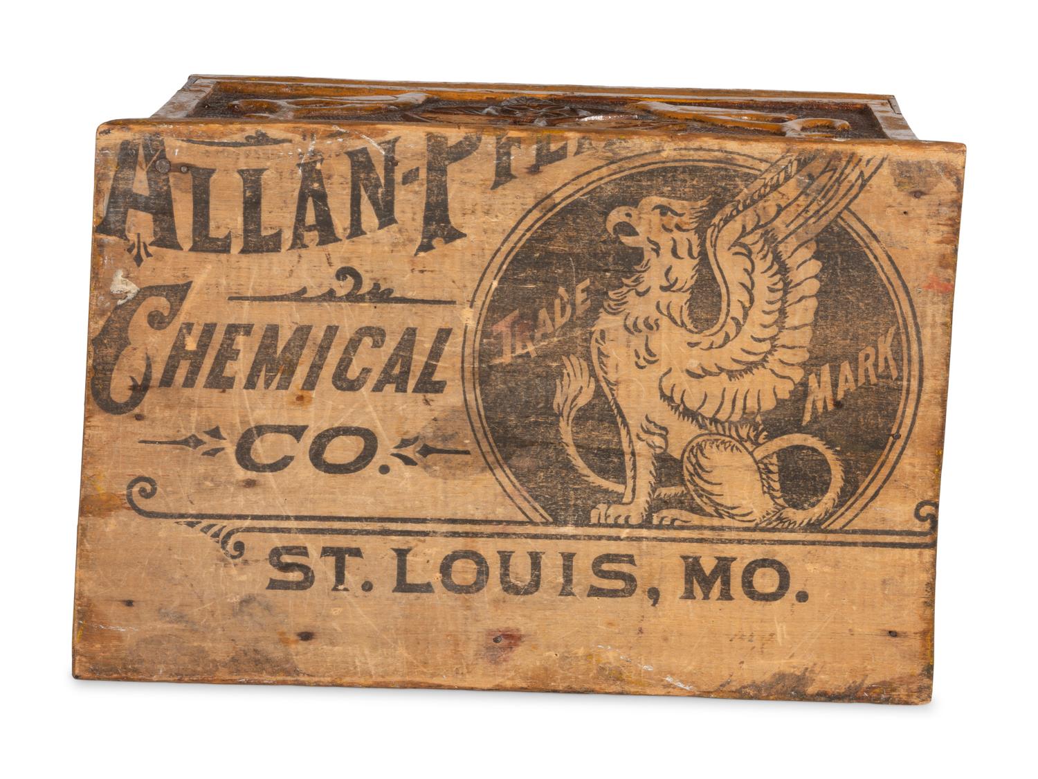 A Folk Art Carved and Painted Wood Box