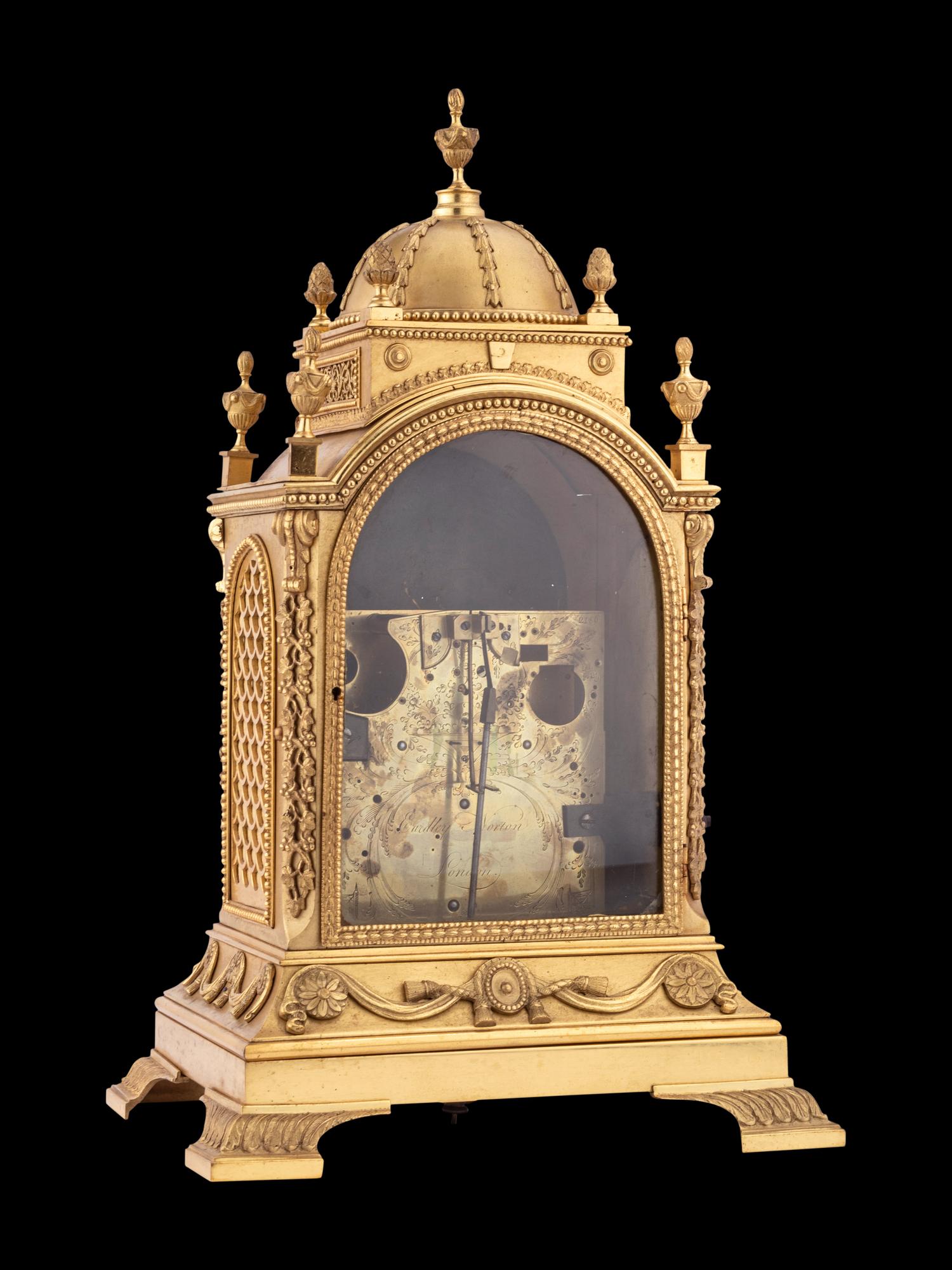 An English Gilt Bronze Mantel Clock Case, Eardley Norton