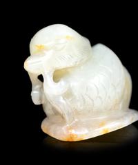 Four Chinese Celadon Jade Carvings of Birds