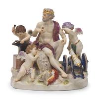 A Meissen Porcelain Figural Group Emblematic of Fire