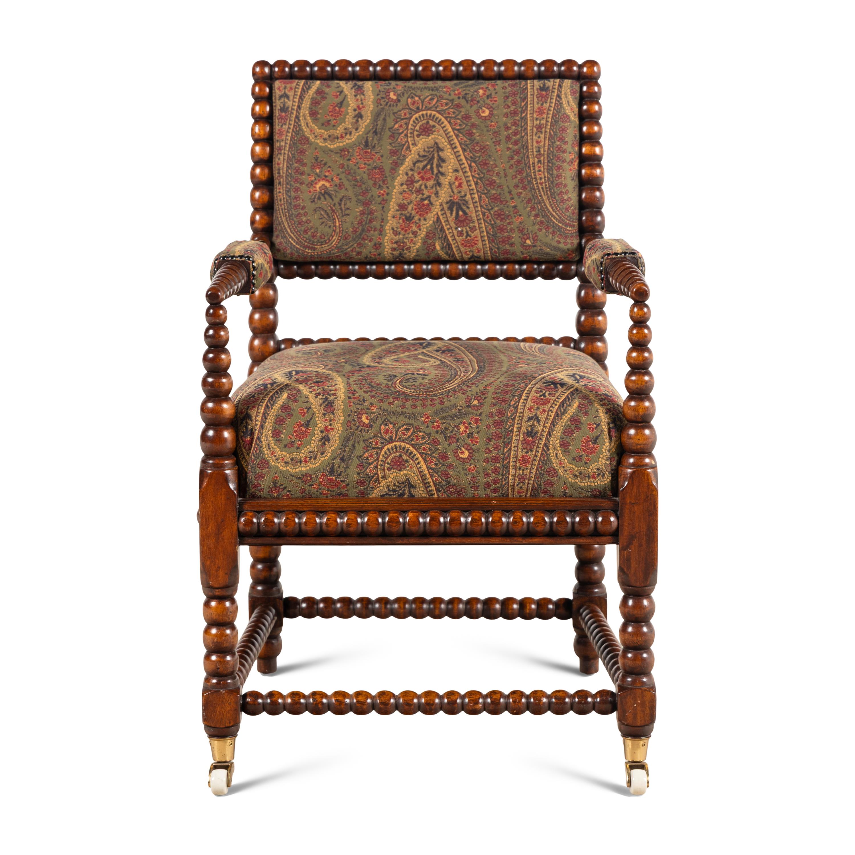 An English Turned Walnut Armchair