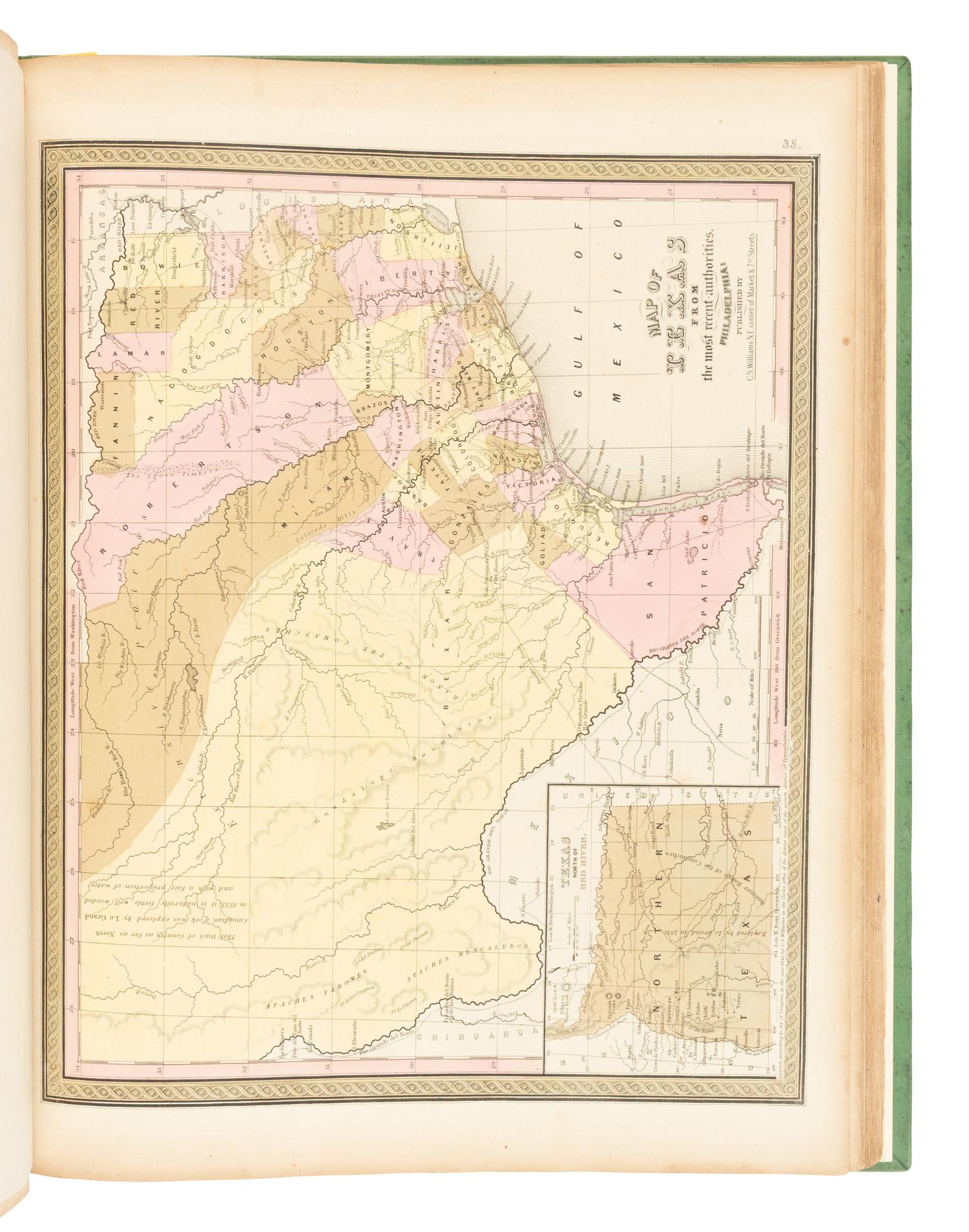 [MAPS & ATLASES]. MITCHELL, Samuel Augustus (1792-1868). A New Universal Atlas Containing Maps of the various Empires, Kingdoms, States and Republics of the World . Philadelphia: S. Augustus Mitchell, 1849.