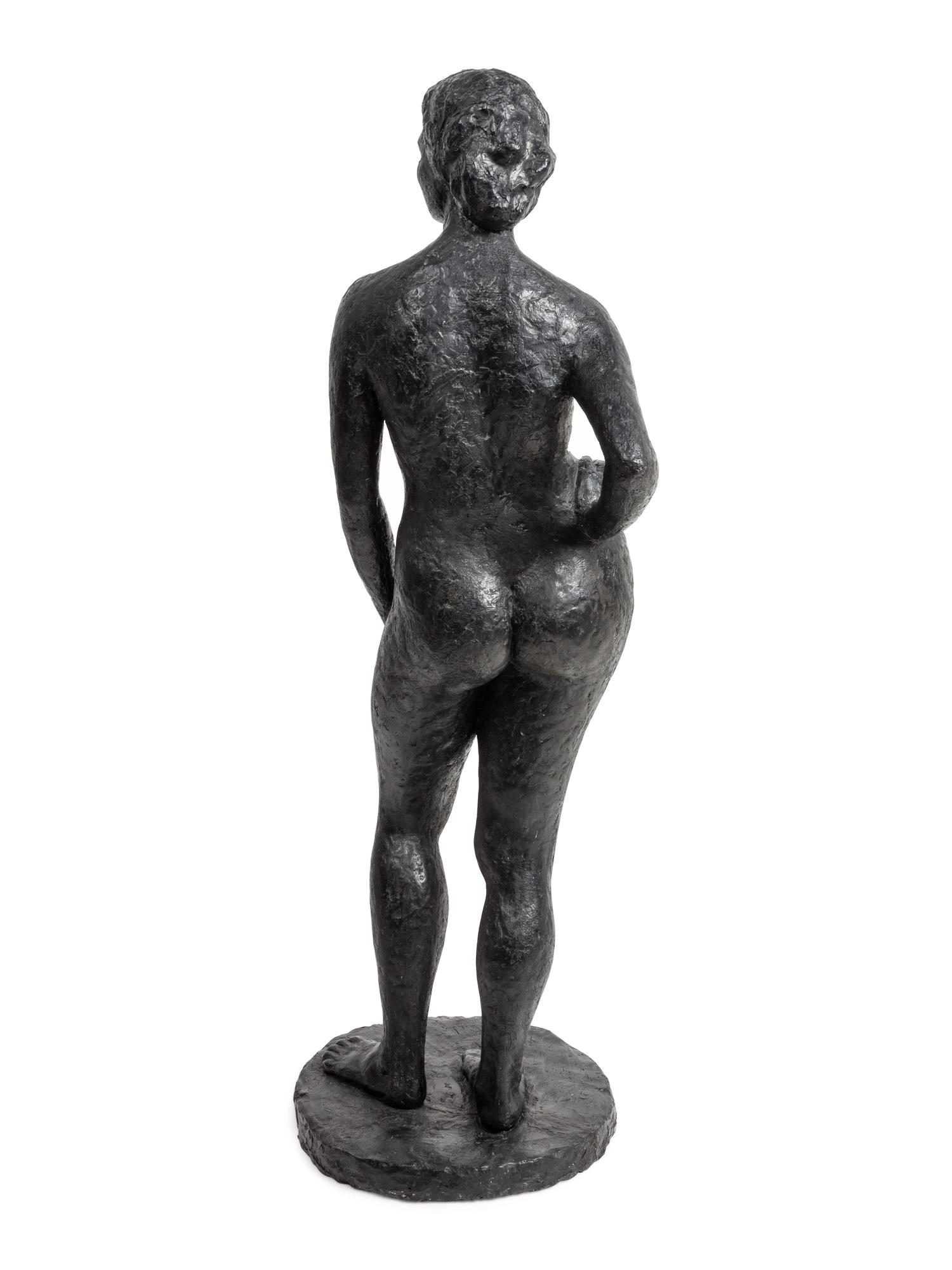 A Plaster Standing Nude Sculpture of a Woman