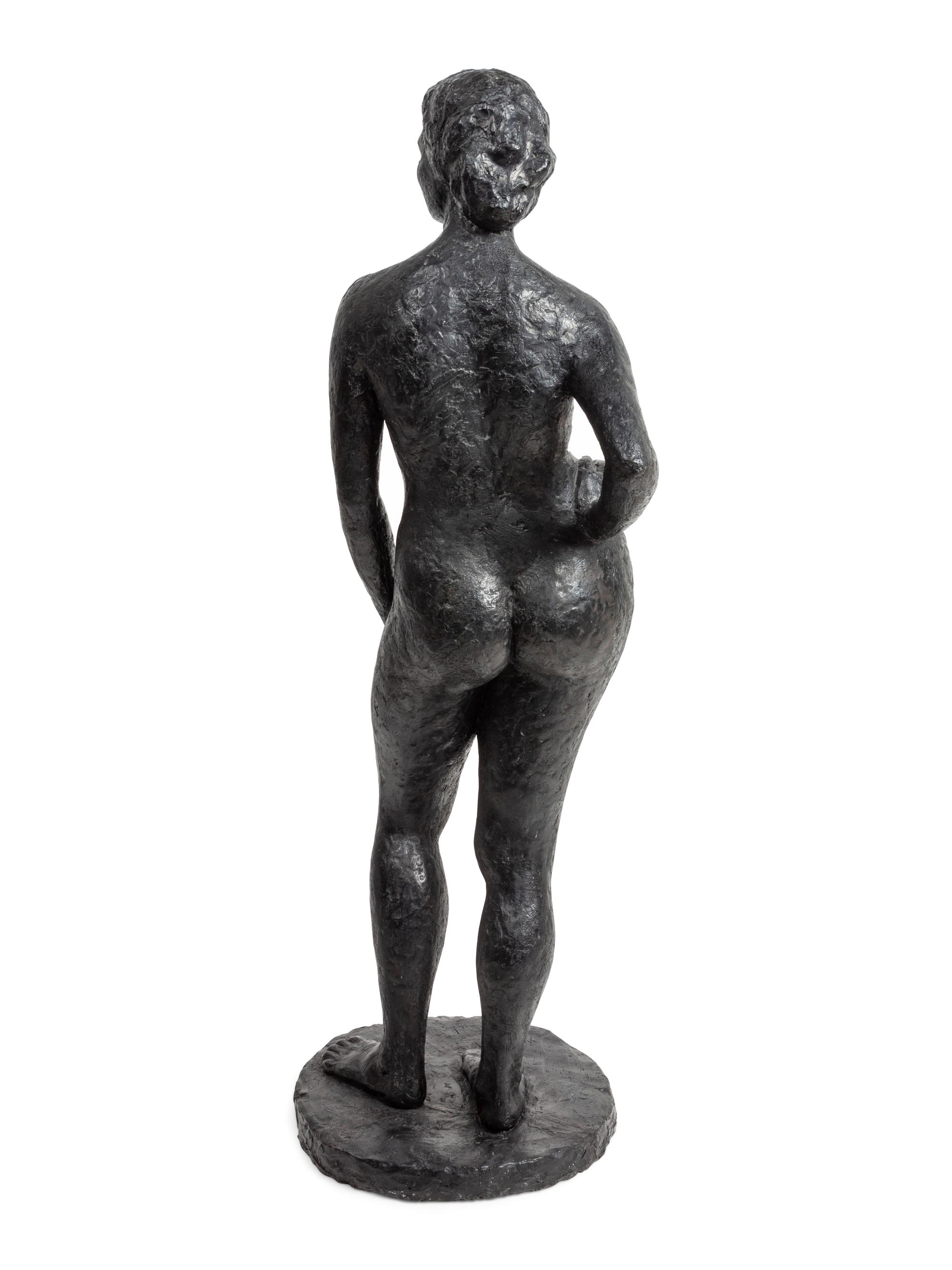 A Plaster Standing Nude Sculpture of a Woman