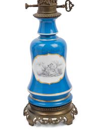 Two Pairs of French Porcelain Lamps