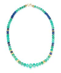 An 18 Karat Yellow Gold, Emerald and Sapphire Necklace, Michael Zobel,