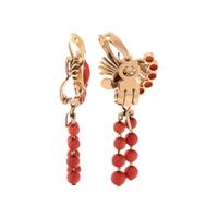 CONVERTIBLE ROSE GOLD AND CORAL EARCLIPS