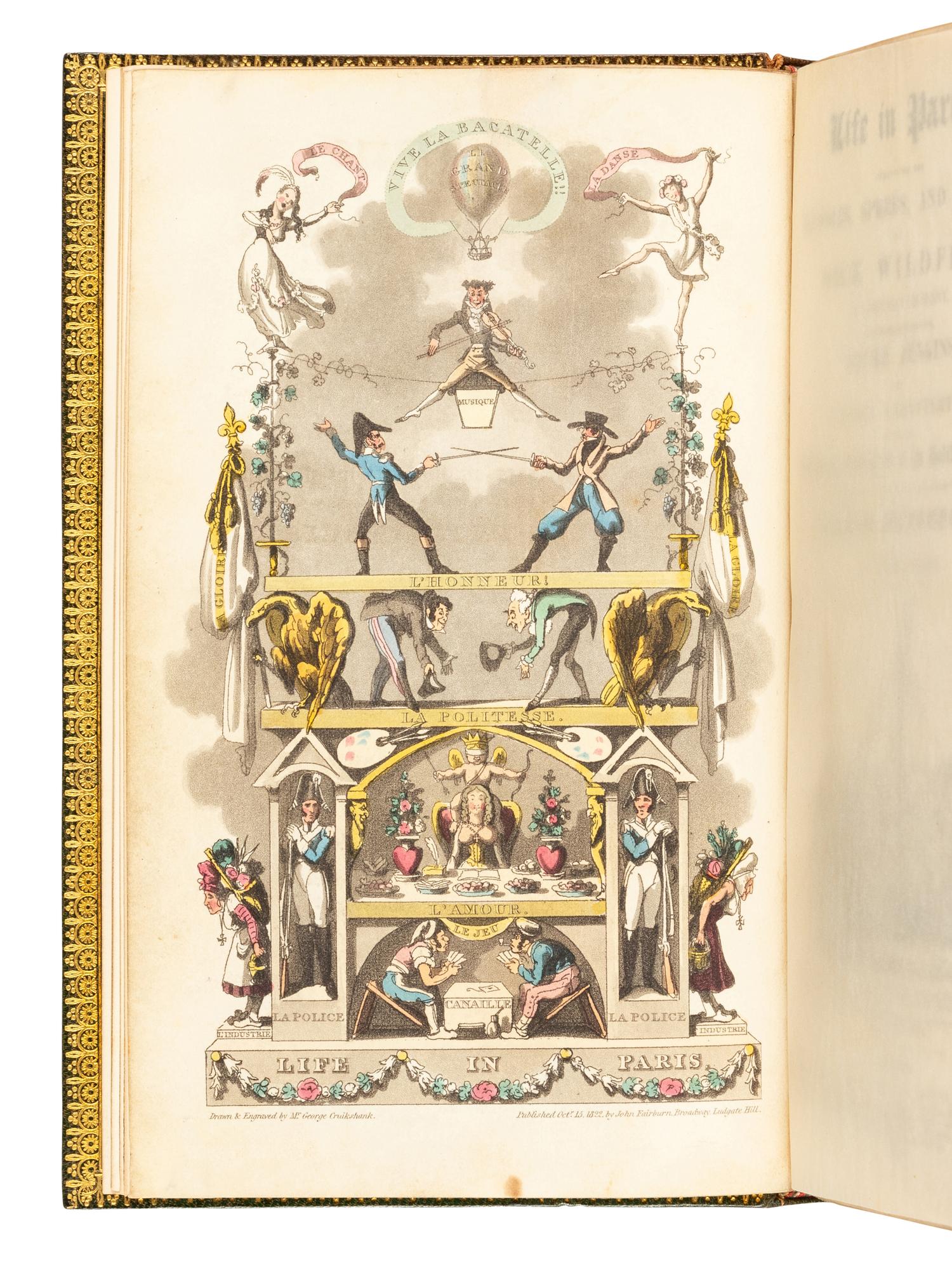 [CRUIKSHANK, George, illustrator]. CAREY, David (1782-1824). Life in Paris . London: for John Fairburn, 1822.