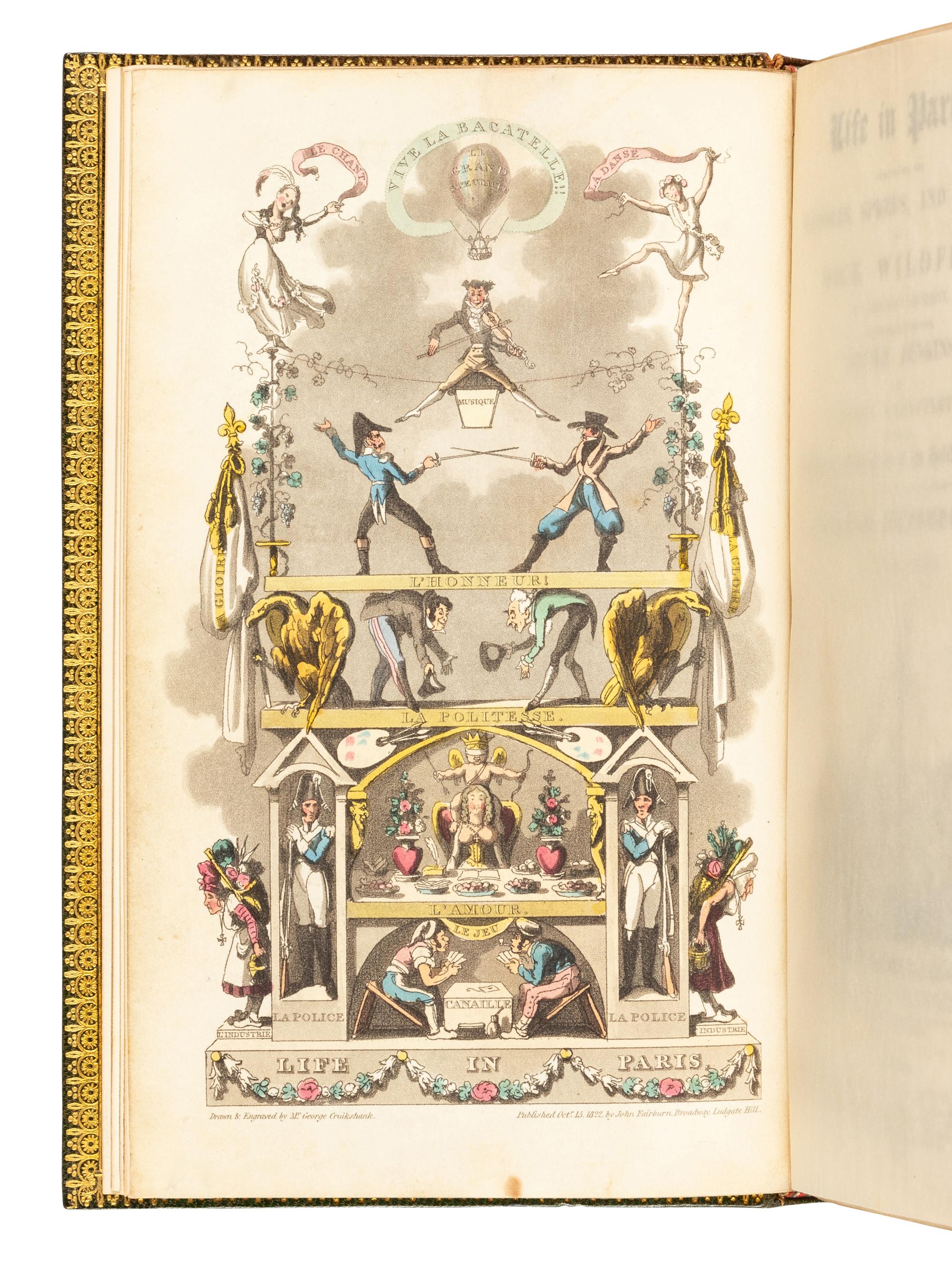 [CRUIKSHANK, George, illustrator]. CAREY, David (1782-1824). Life in Paris . London: for John Fairburn, 1822.