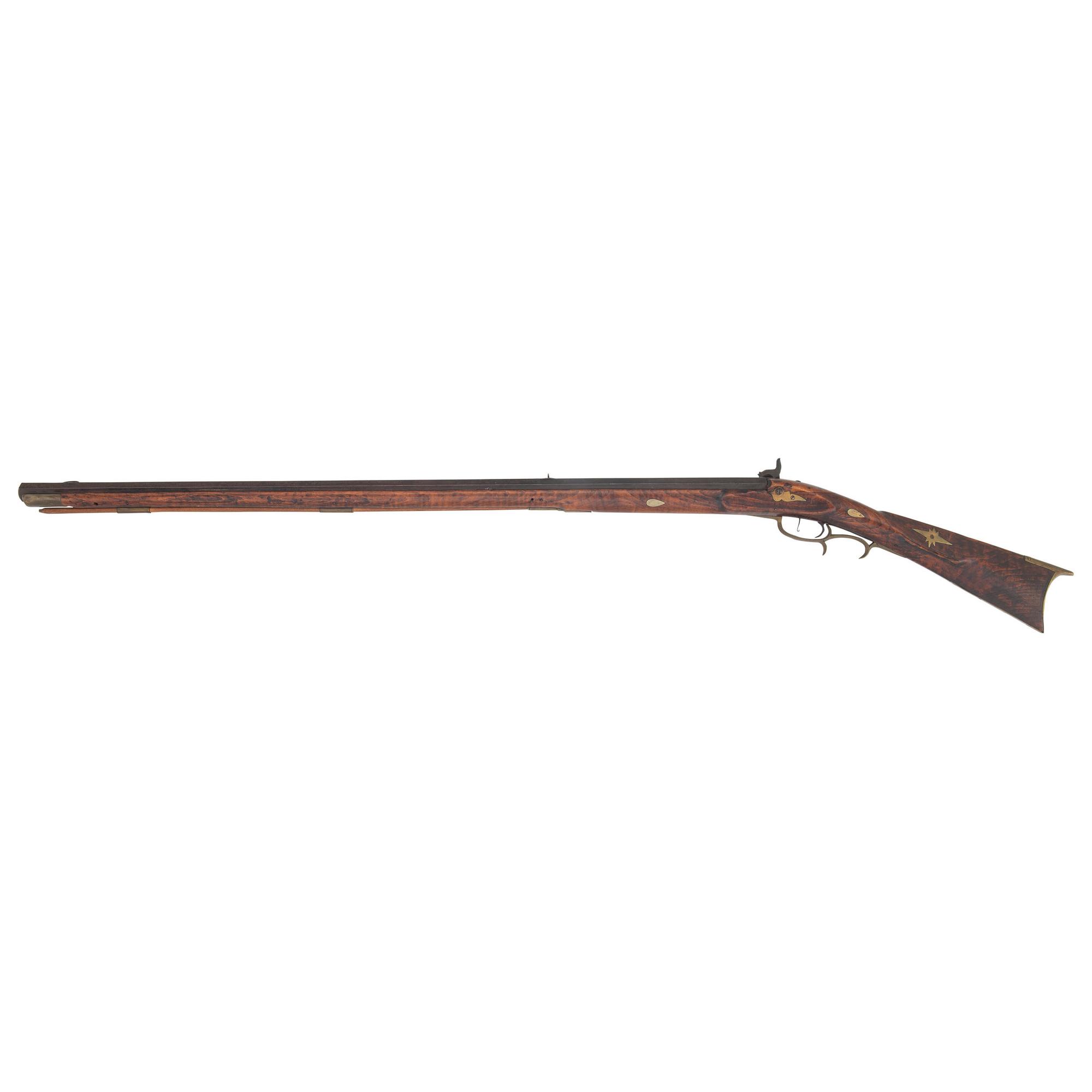 19th Century Percussion Full Stock Rifle Signed "J.W"