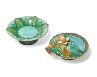 A Minton Majolica Chestnut Server