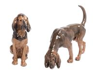 Two Royal Copenhagen Porcelain Figures Width of wider 12 1/2 inches. — 20TH CENTURY