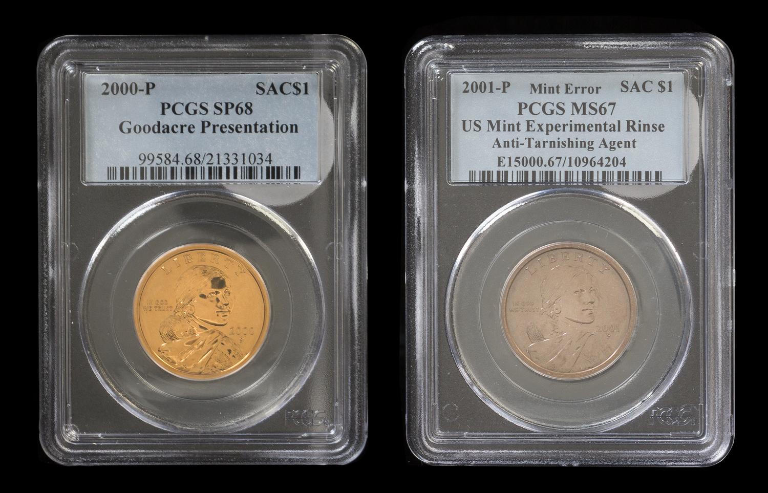 A Collection of United States Goodacre Presentation and Error Sacagawea $1 Coins