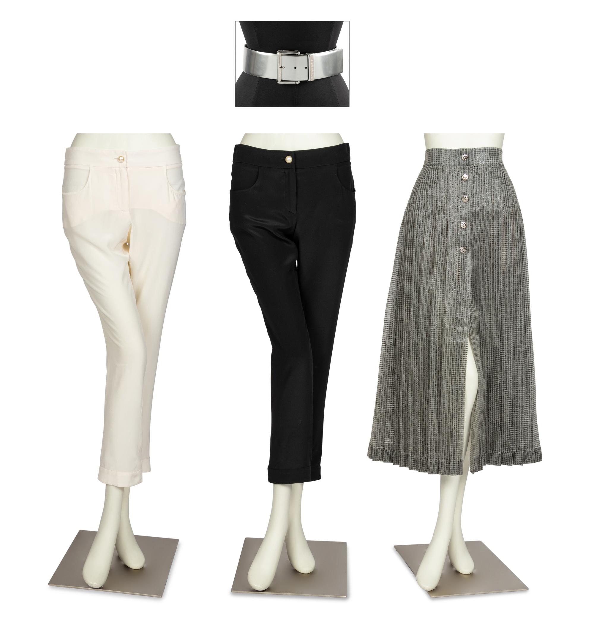 Four Chanel Items: Two Pants, One Skirt, One Belt, 2013-17