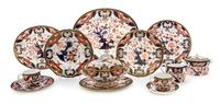 An Assembled Crown Derby Porcelain Dinner Service, Diameter of dinner plate 10 1/4 inches.