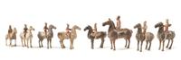 Eight Painted Pottery Equestrian Figures — HAN DYNASTY AND LATER