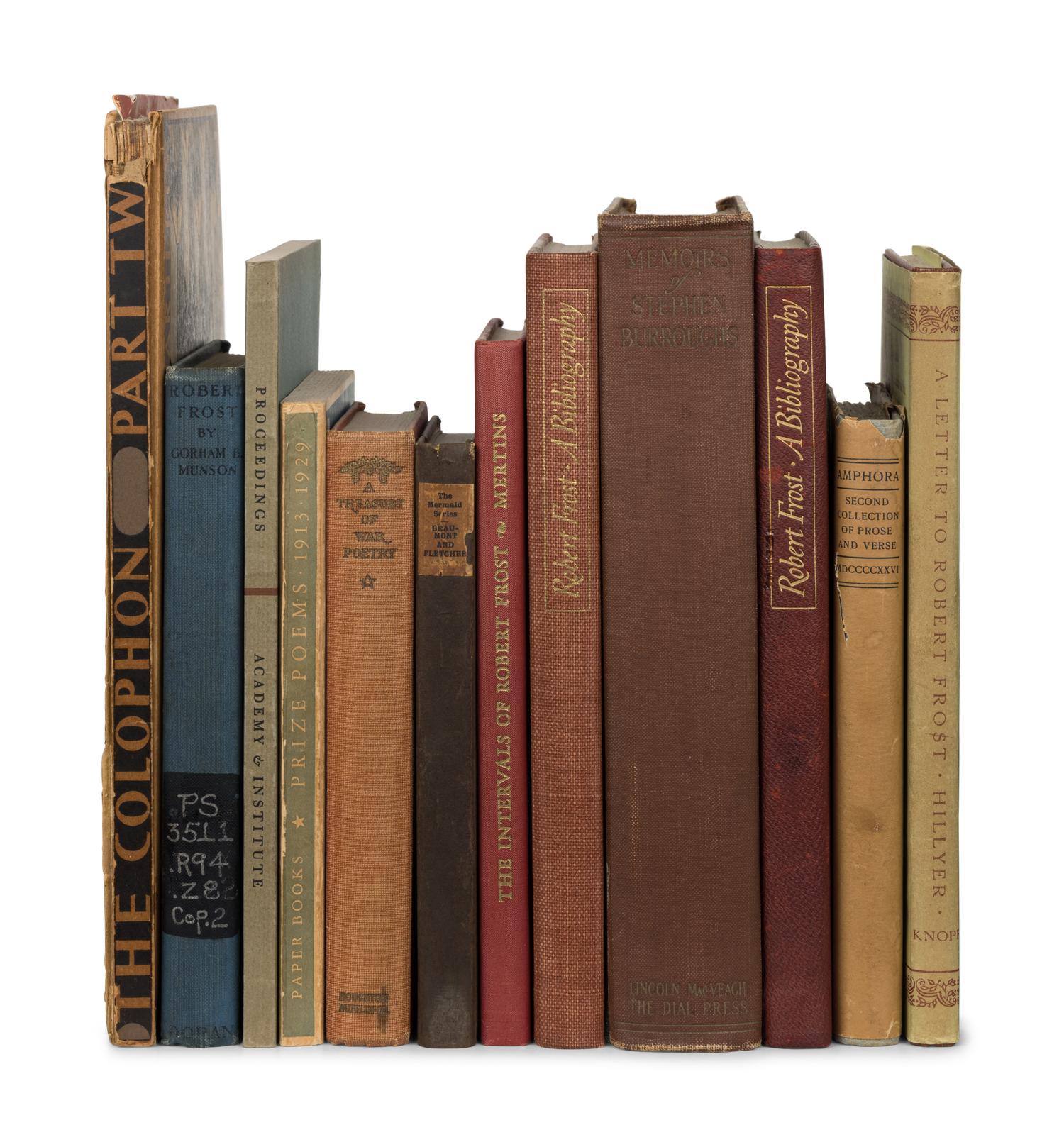 FROST, Robert (1874-1963). A group of 15 works by Frost and others, many signed, including: