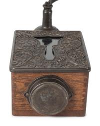 A Bell Cast Iron Wall Mount Coffee Grinder