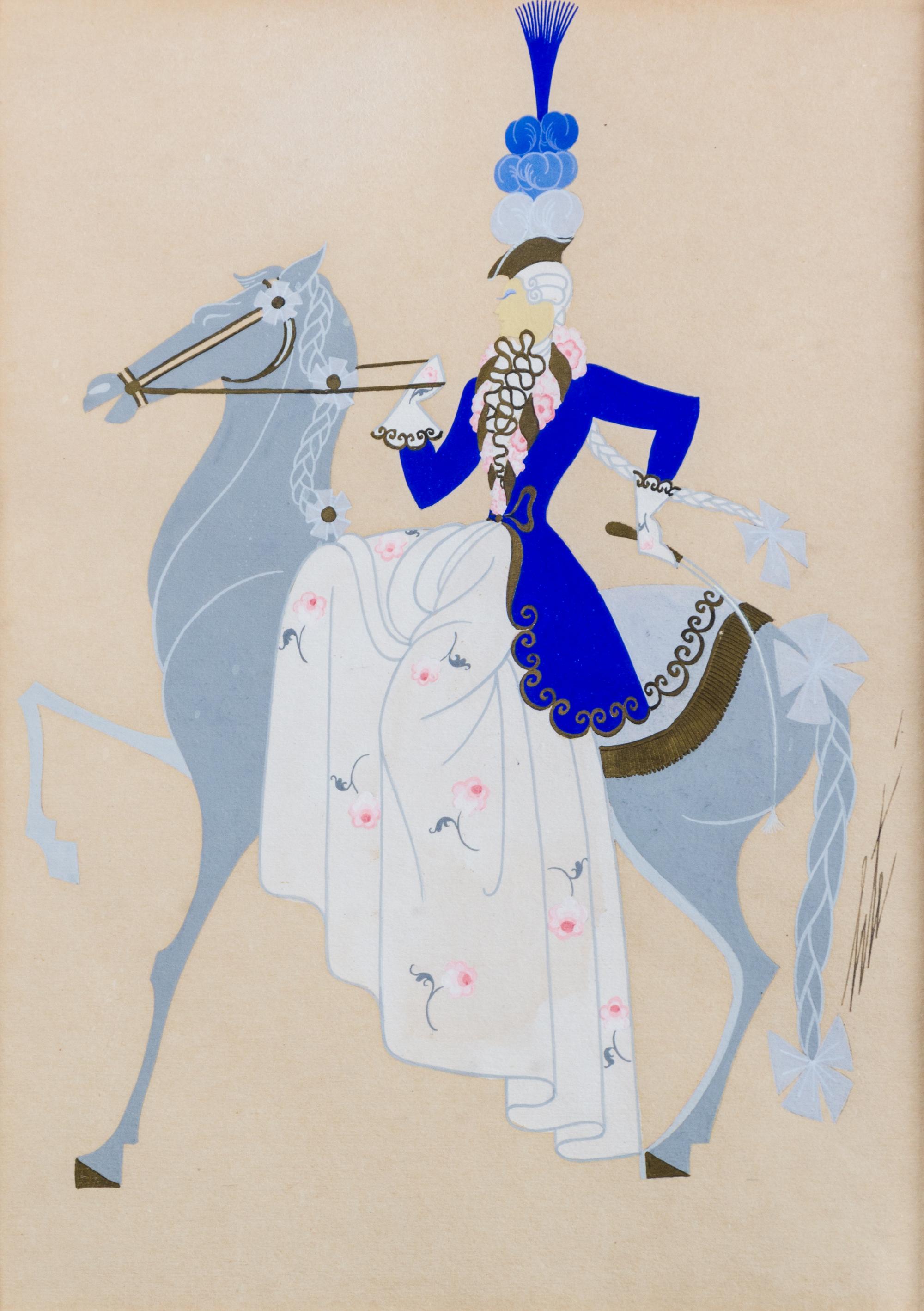 Erte, (Russian/French, 1892-1990), Lady on a Horse, 1940