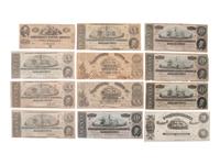 [CONFEDERATE - CURRENCY]. A large group of Confederate notes.