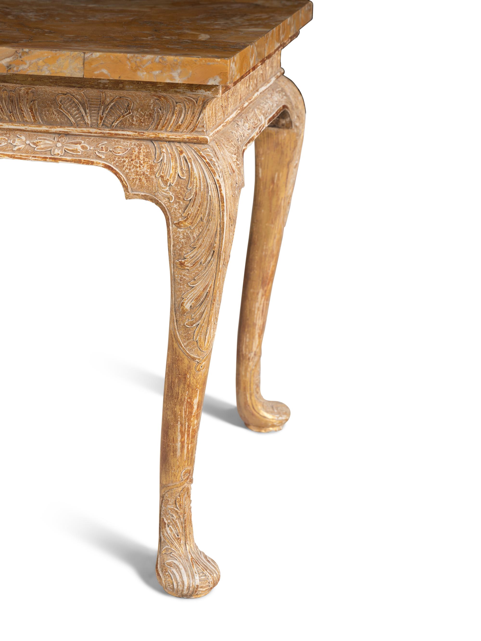 A George II Gilt-Gesso and Marmo Giallo Marble Table