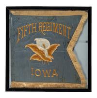 [CIVIL WAR]. Fifth Iowa Infantry or Cavalry regimental flag, possibly a commemorative post-war example.