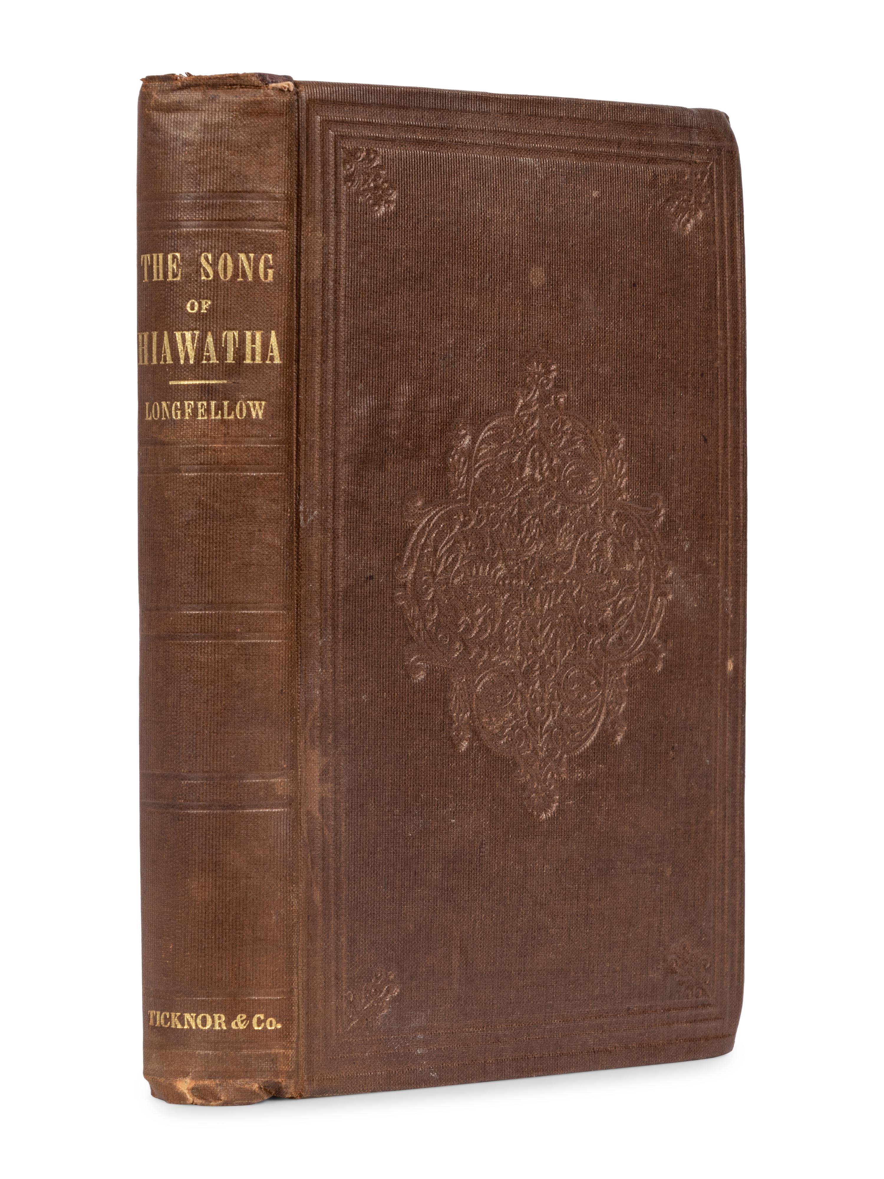 LONGFELLOW, Henry Wadsworth (1807-1892). The Song of Hiawatha . Boston: Ticknor & Fields, 1855.