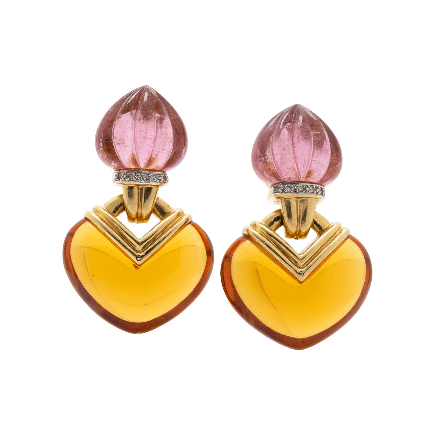 DIANE VON FURSTENBERG, CONVERTIBLE MULTIGEM AND DIAMOND EARCLIPS