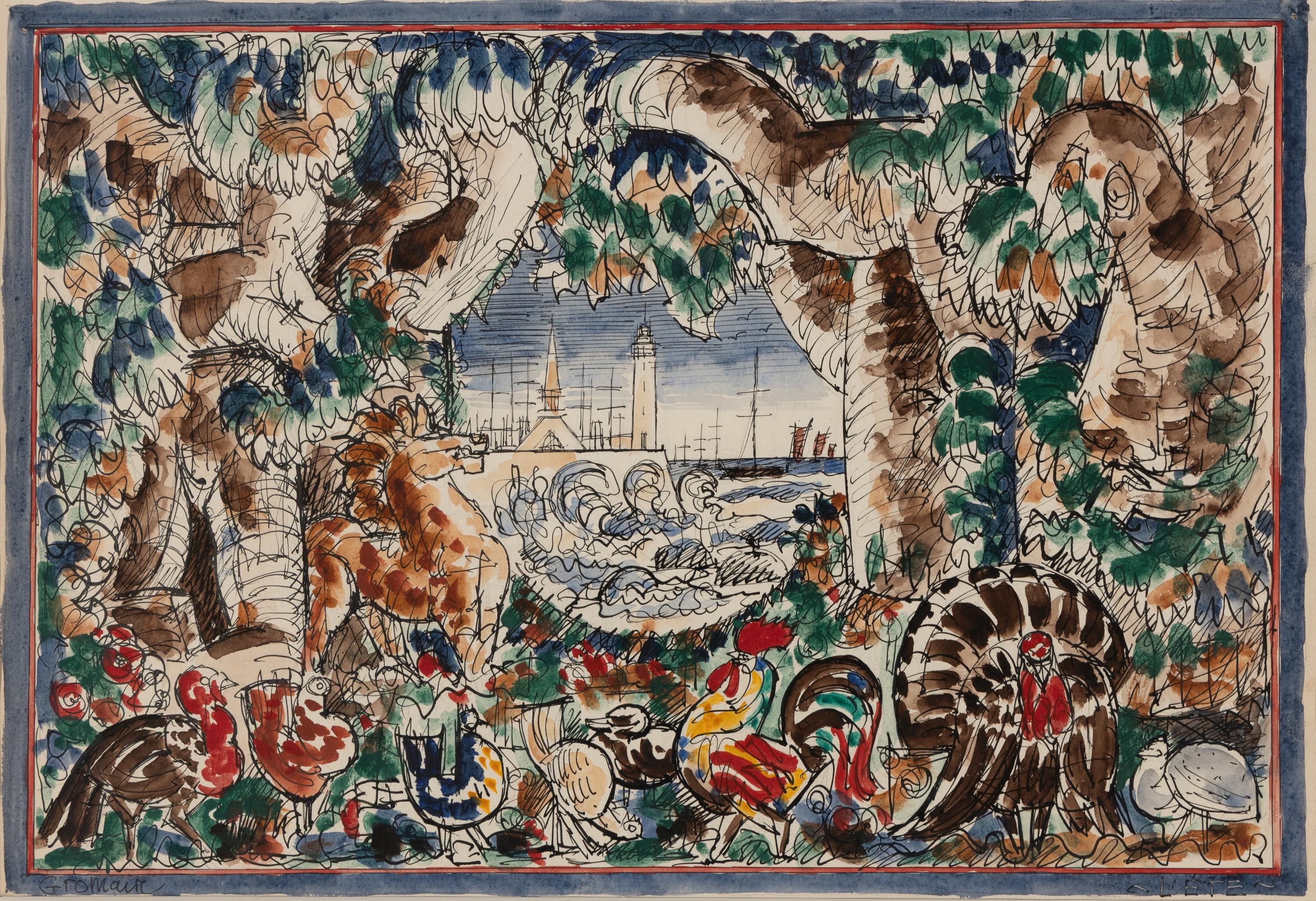 Marcel Gromaire (French, 1892-1971) — Les Quatre Saisons ( Preparatory Studies for Tapestries; A Group of 4 Works), 1939-1941