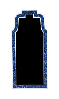A Queen Anne Style Lapis Veneered Pier Mirror, Height 60 x width 27 1/2 inches.