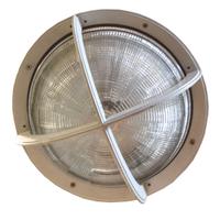 An Industrial Mid-Century Light Fixture 12" W x 12" D x 10" H — United States, Mid-20th Century