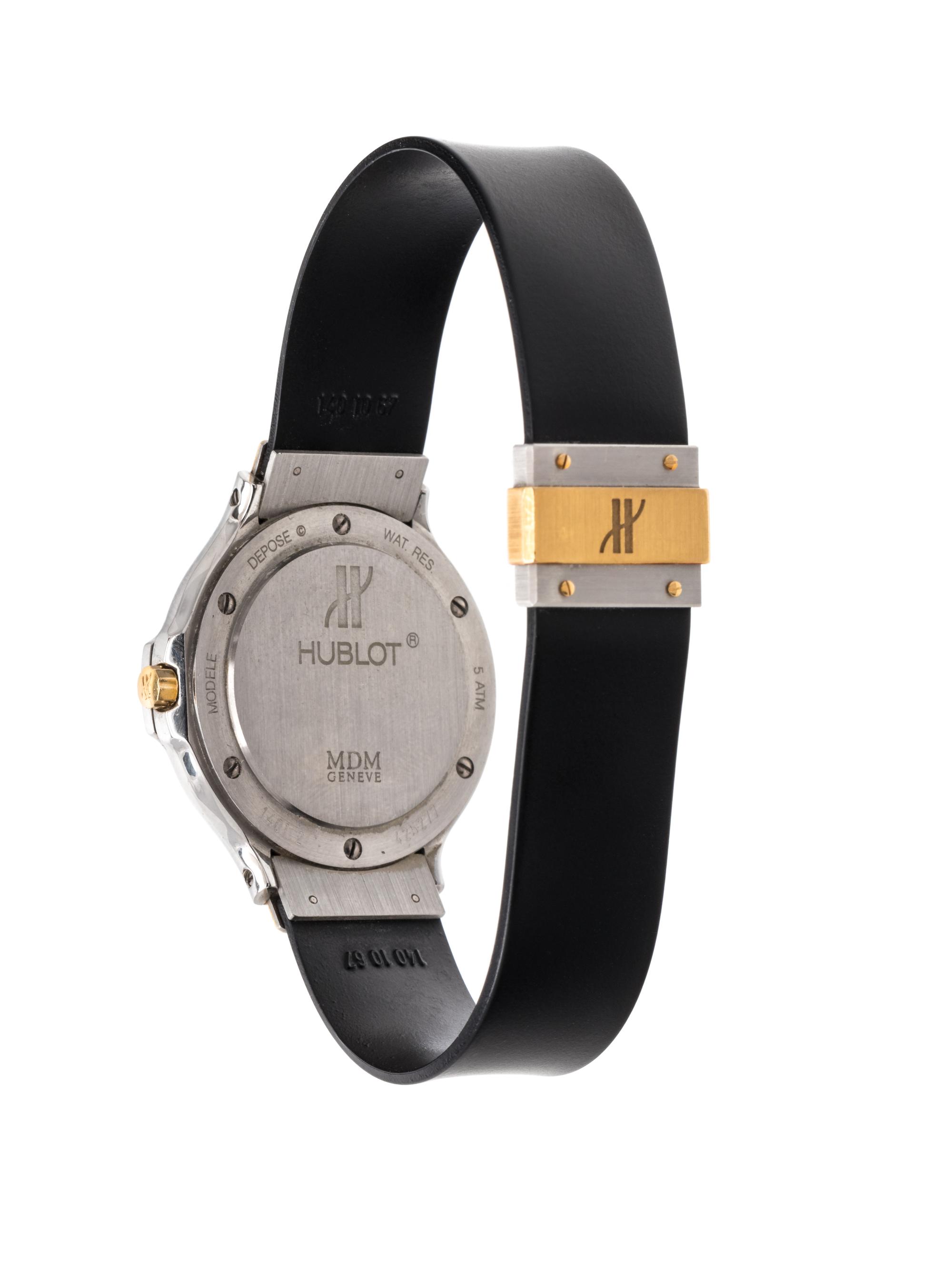 HUBLOT, YELLOW GOLD AND STAINLESS STEEL 'MDM' WRISTWATCH