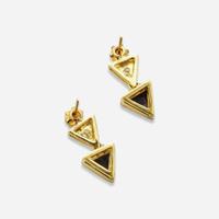 A 14K Yellow Gold, Onyx, and Diamond Necklace