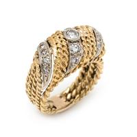 BICOLOR GOLD AND DIAMOND RING